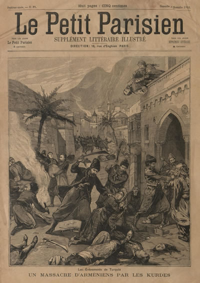 Couverture du journal Le petit Parisien, illustrant les massacres d'Arméniens en 1895