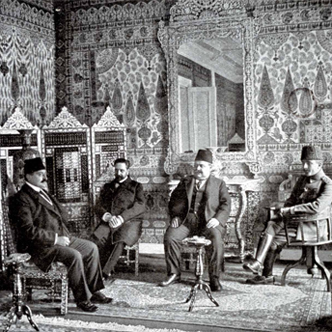 Mehmed Talât, İsmail Enver et Halil bey, membres éminents du Comité jeune-turc.